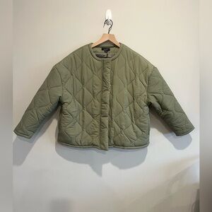 Lola May oversized quilted jacket in sage 
Size Large